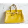 Hermes Birkin 30 Yellow Leather Handbag