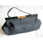 Gucci Black Bamboo Monogram Handbag